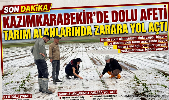 Kazımkarabekir’de Dolu Afeti Tarım Alanlarında Zarara Yol Açtı